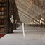 3D neoclassical library architecture scene