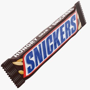 real snickers chocolate bar 3D model