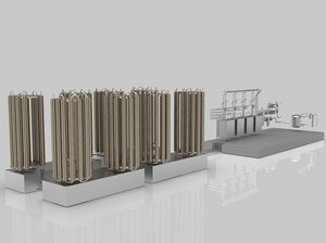 3D industrial boiler room
