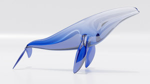 3D ornamental glass whale