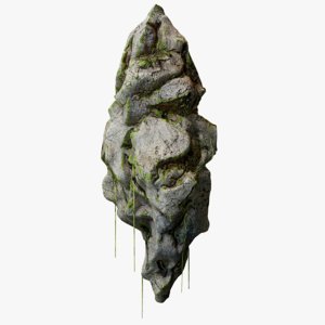 floating rock lianas 3D