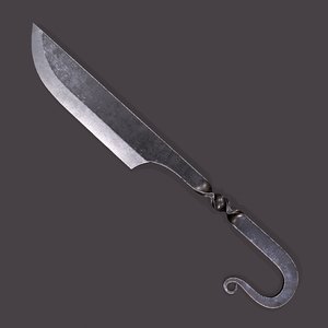 medieval filleting knife 3D