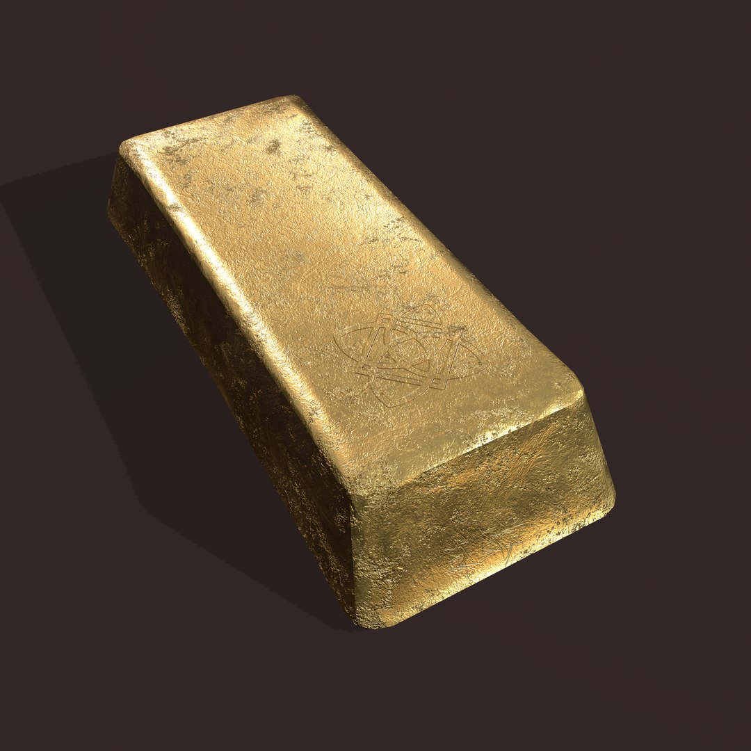 Gold ingot large model TurboSquid 1564990