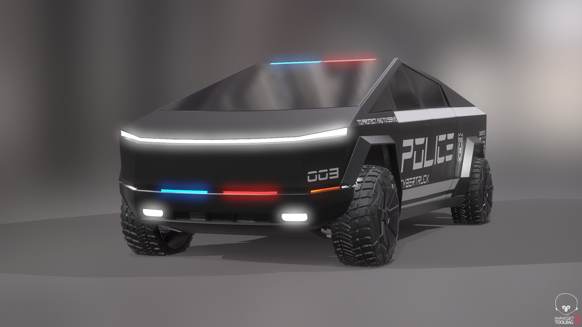 Cybertruck police car model - TurboSquid 1565236