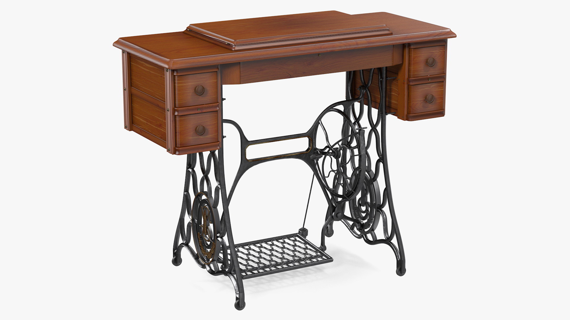 Antique sewing machine cabinet model - TurboSquid 1565259