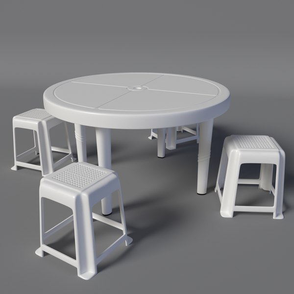 plastic table and chair