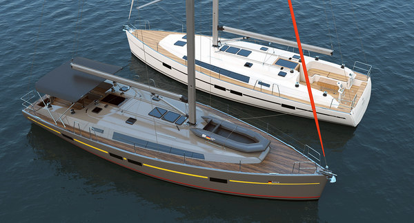 Bavaria 46 cruiser yachts 3D model 