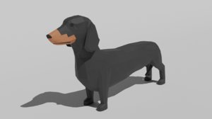 3D dachshund dog