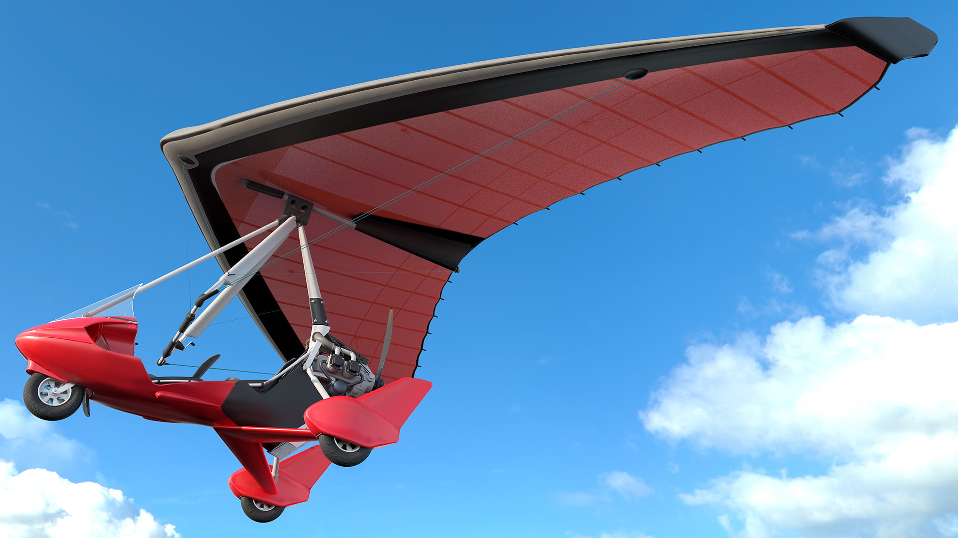 tandem ultralight trike3d模型