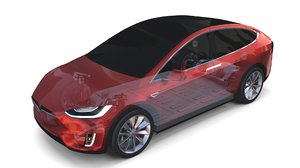 tesla x chassis 3D model