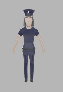 3D policewoman rigged unity character model