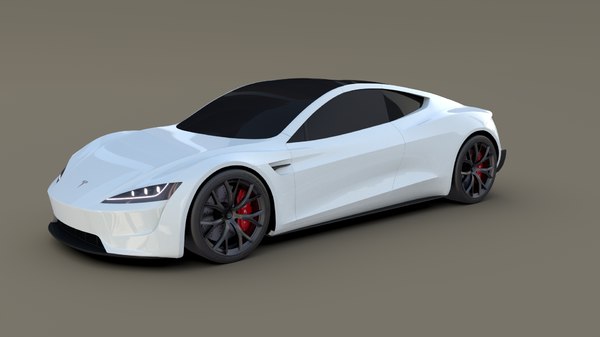 Modello 3D Tesla Roadster bianca con telaio - TurboSquid 1566083