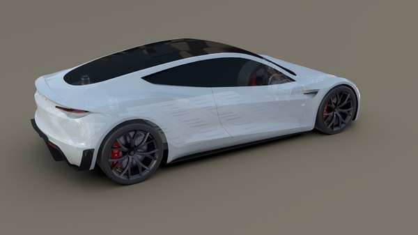 Modello 3D Tesla Roadster bianca con telaio - TurboSquid 1566083