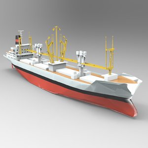 Small MSC Monterey Ship Low-poly 3D model
