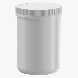 plastic jar wide mouth 3D model