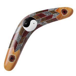 3D antique wooden boomerang