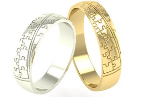 3D rings puzzle sizes model