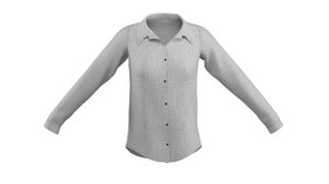 classic blouse female 3D model