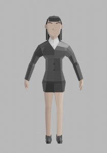 3D business woman student rigged model