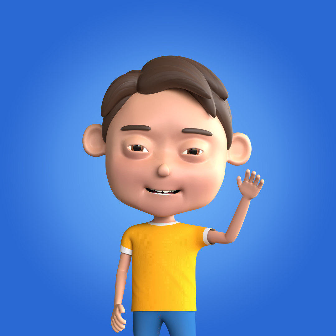 Cartoon boy rigged character 3D model - TurboSquid 1567100