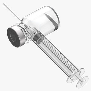 3D vial syringe pose 02 model