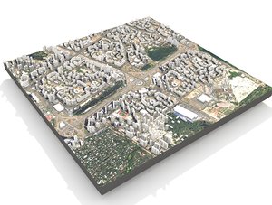 3D model cityscape kyiv ukraine fragment