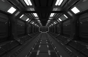 3D interior sci fi scene