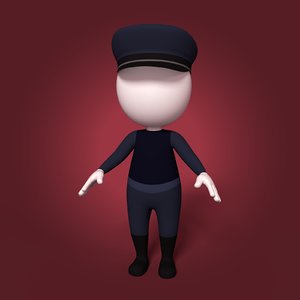 3D cartoon police man
