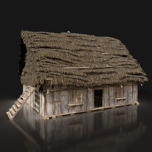 ready thatched medieval fantasy 3D model