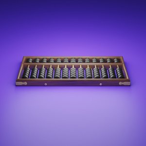 3D old abacus