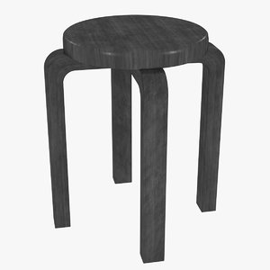minimalist black mahogany artek 3D model