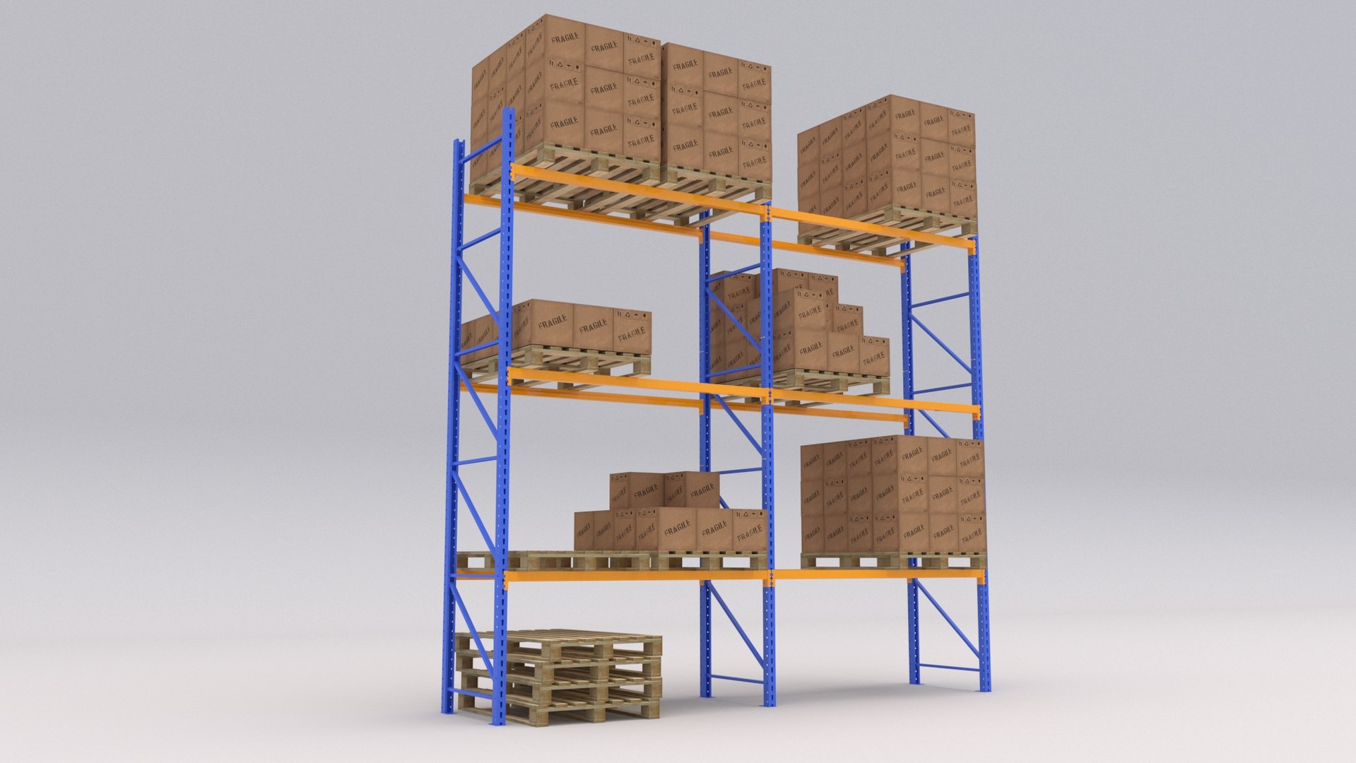 Pallet rack 3D model - TurboSquid 1568909