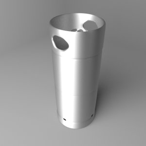 barrel steel 5 gallons 3D model