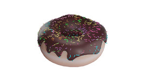 3D chocolate donut model