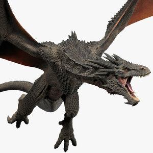 3D dragon rig black