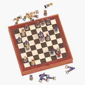 chess board set 01 3D