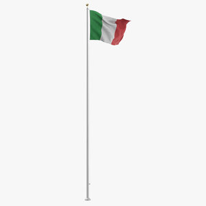 flag pole italy 3D