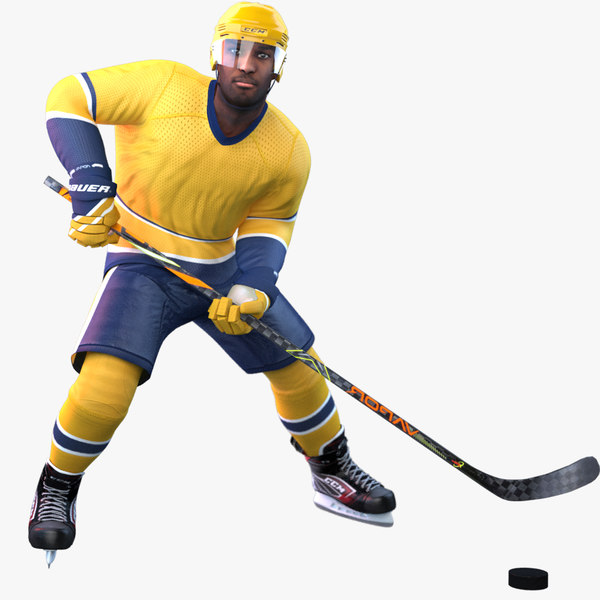 3D rigged pbr hockey player