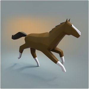 3D horse rigged animation model