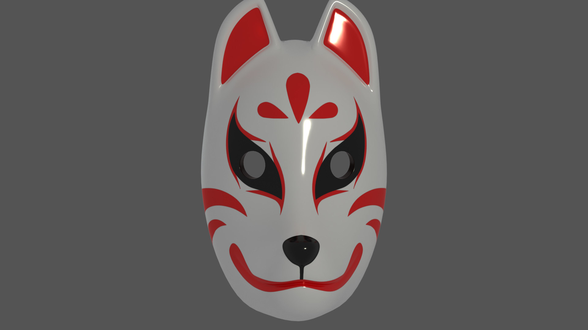 3D fox japan mask model - TurboSquid 1569782