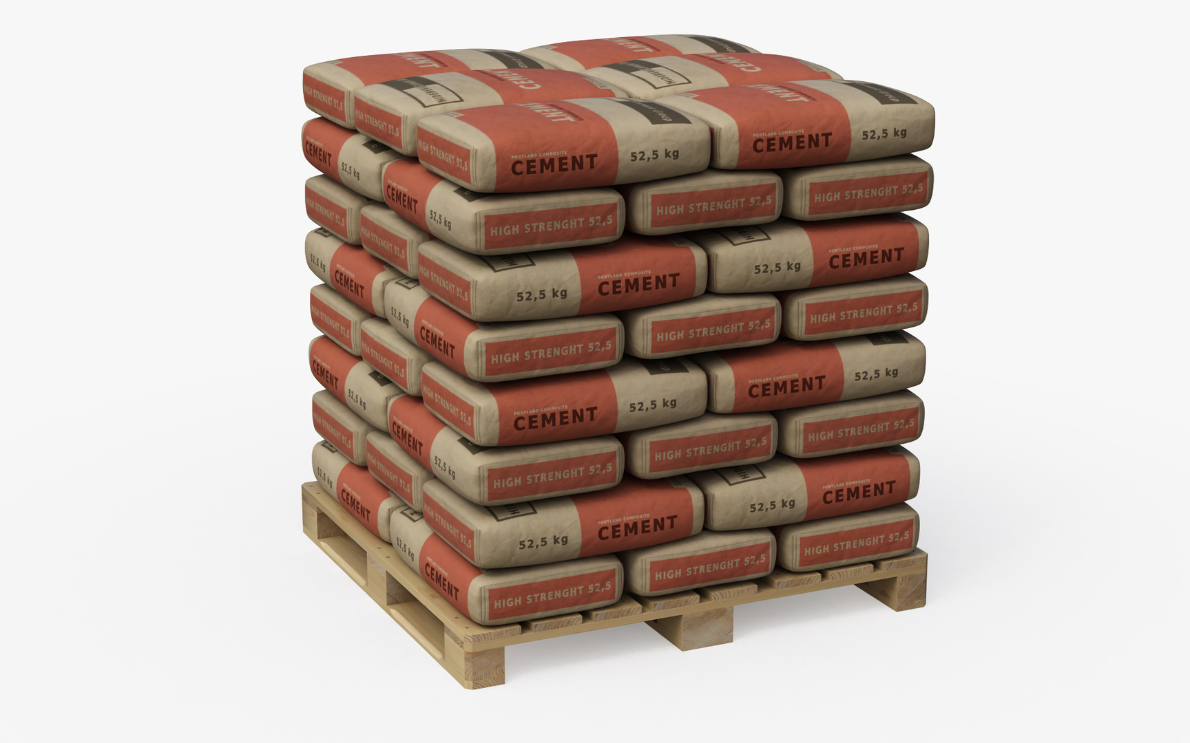 modèle 3D de Palette avec sacs de ciment TurboSquid 1570429