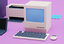 simple computers electronics office equipment 3D model