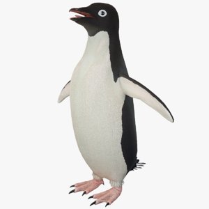 adelie penguin t-posed 3D model