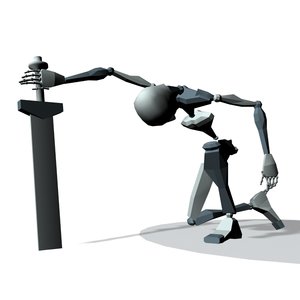 Sword man injured falling