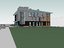 football administrative building facade 3D model