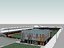 football administrative building facade 3D model