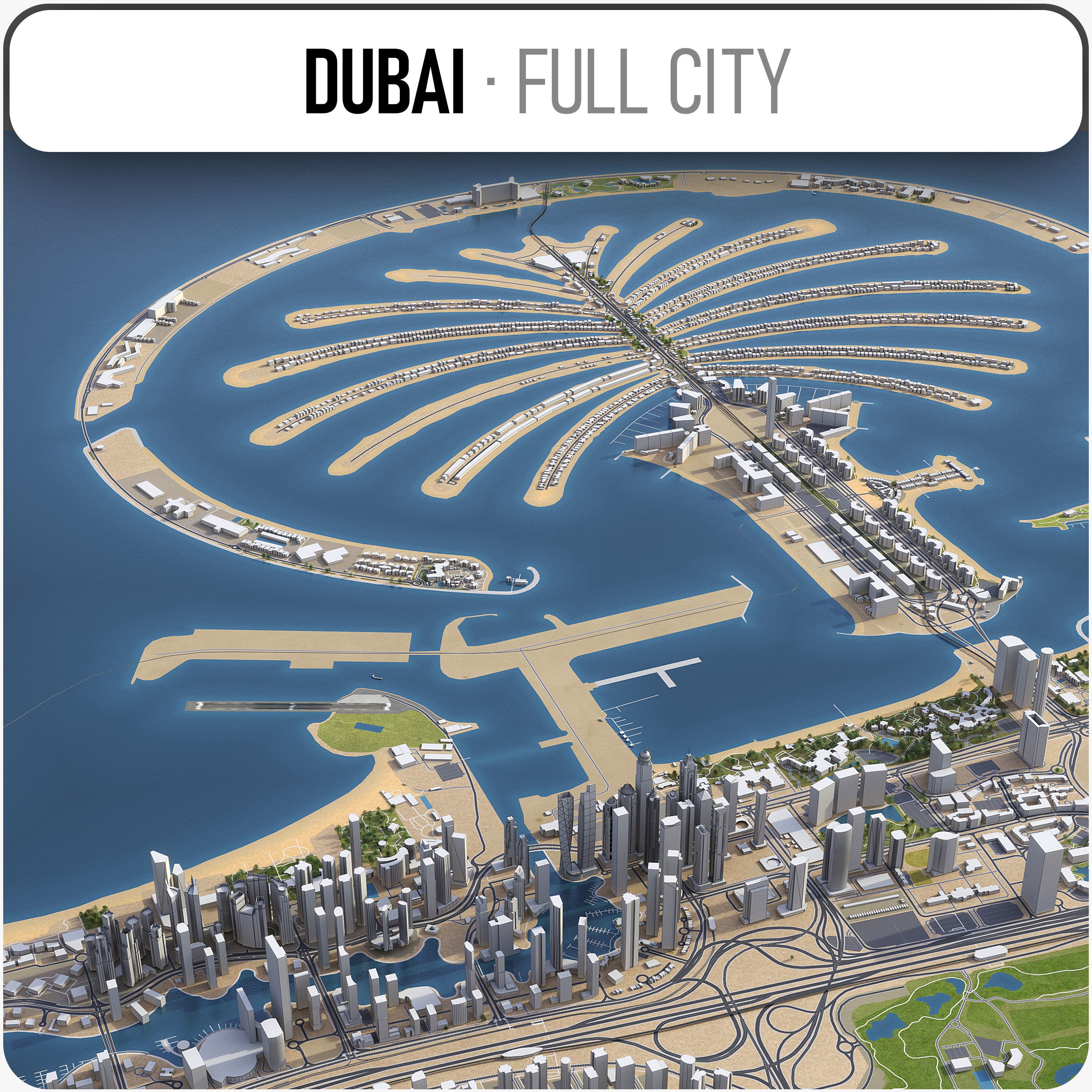 Dubai Vereinigte Arabische Emirate Full City Und Suburbs Collection 3d Modell Turbosquid