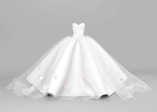 wedding dress with butterfly detail