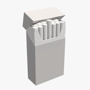 3D opened cigarette pack