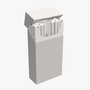 opened cigarette pack 3D model